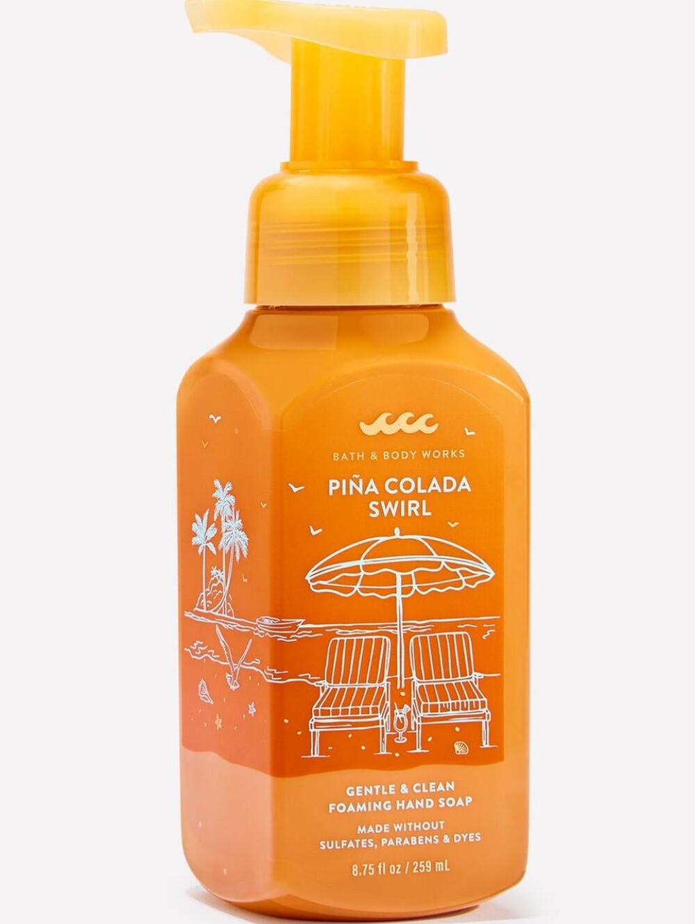 Bath & Body Works Piña Colada Swirl Gentle Foaming Hand Soap 8oz NEW RARE